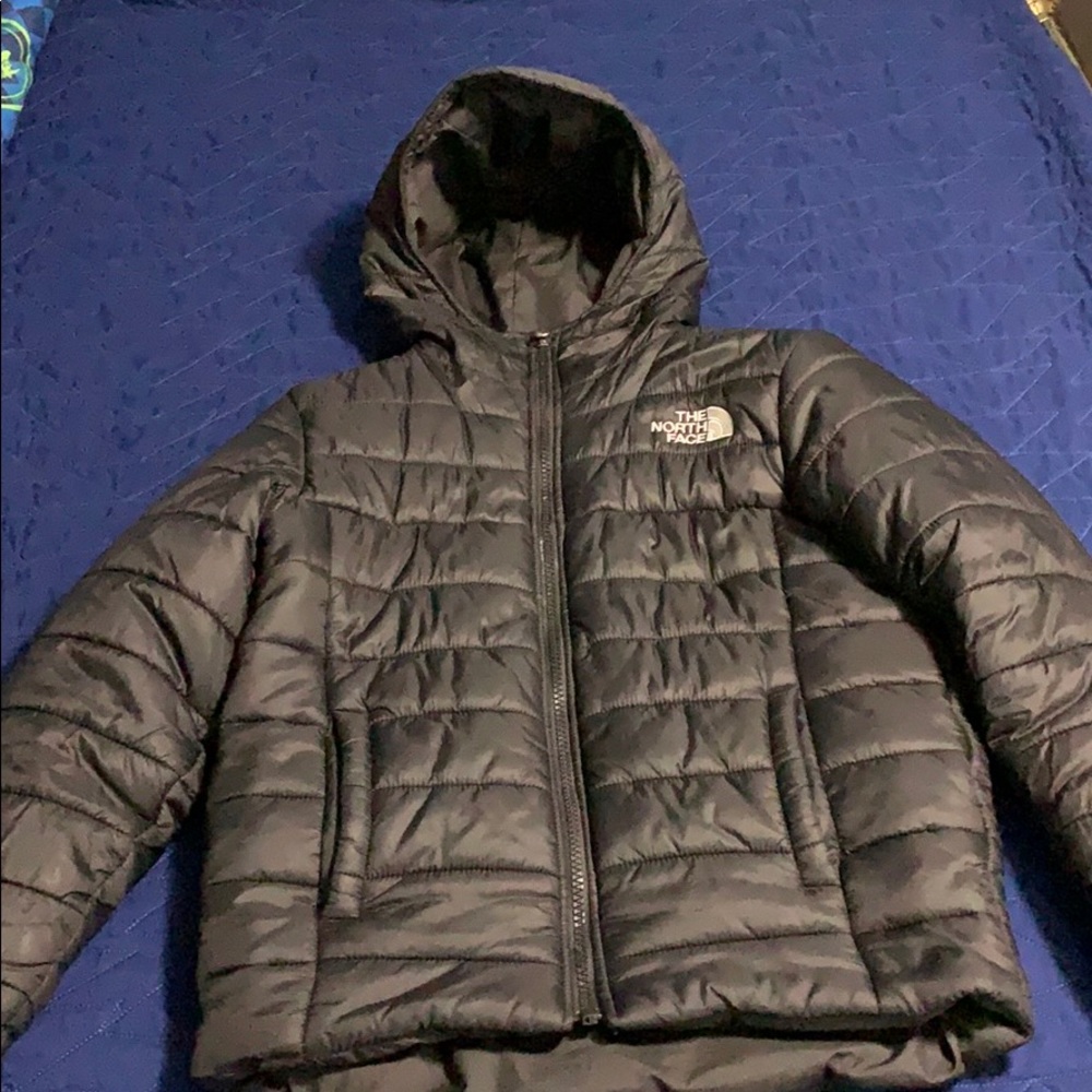 Kids black north face coat